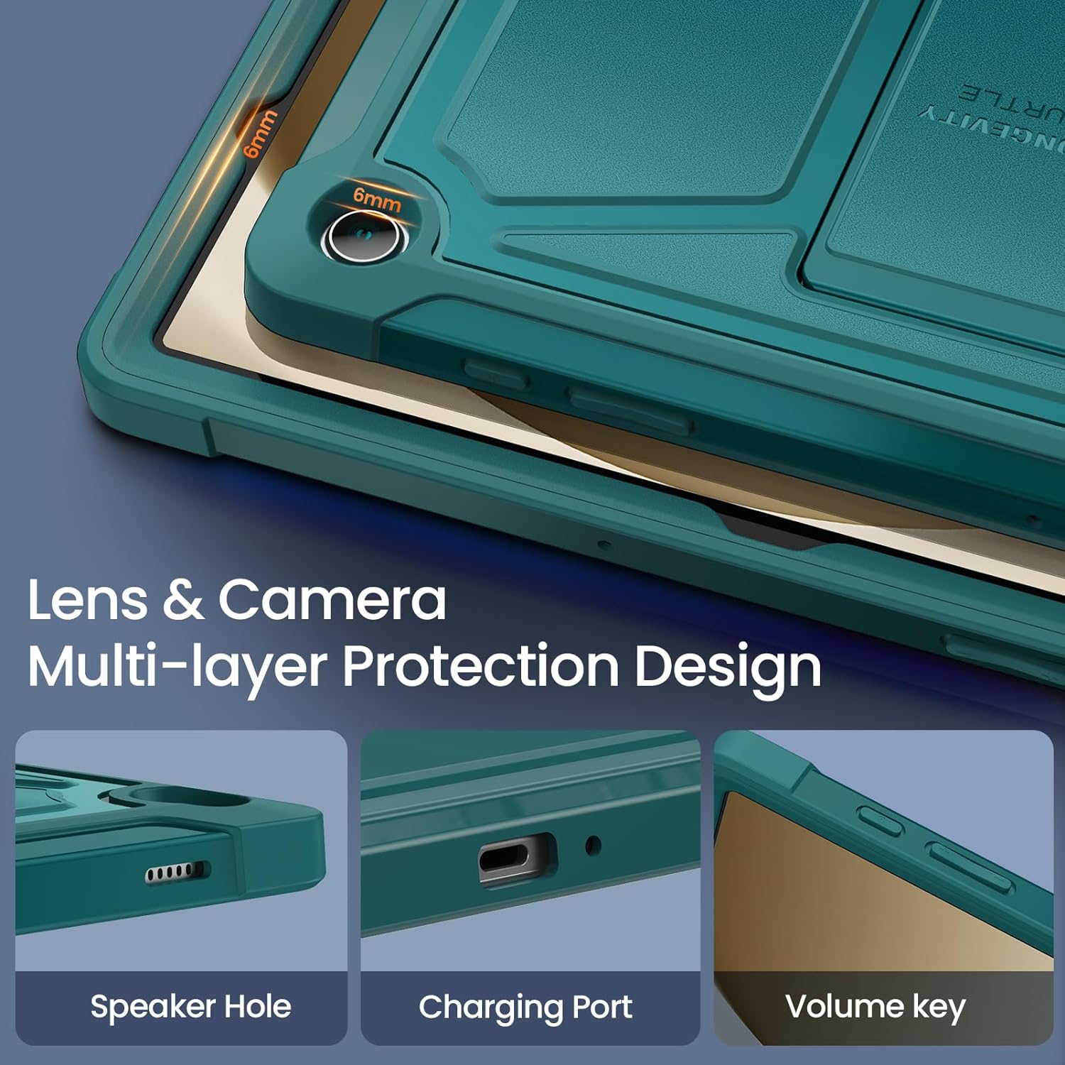 Samsung Galaxy Tab A9 Plus 11 Inch Built-in Screen Protector/Kickstand/Full-Body Dual Layer Shockproof Protective Cove Case-Green
