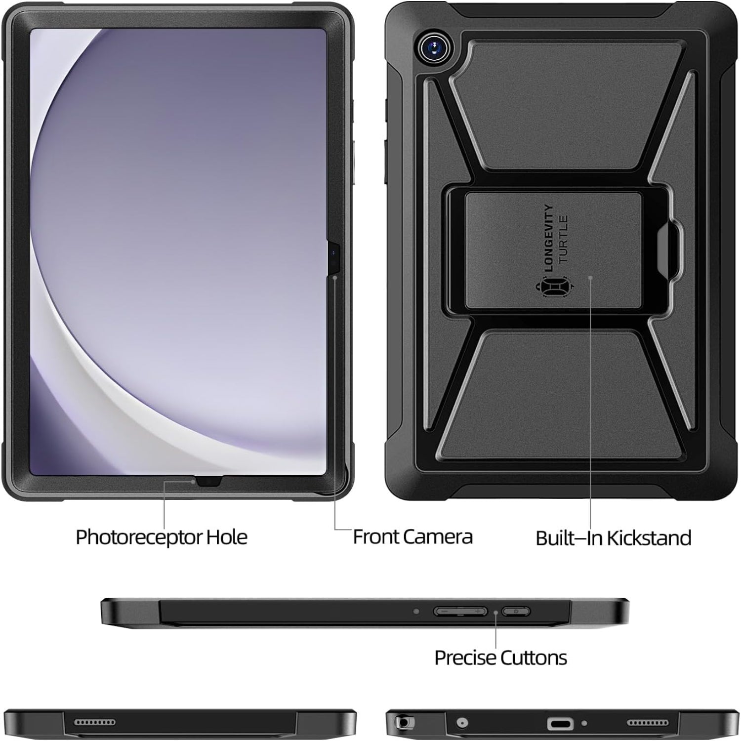 Samsung Galaxy Tab A9 8.7 Inch Rugged 2-Layer Case-Black