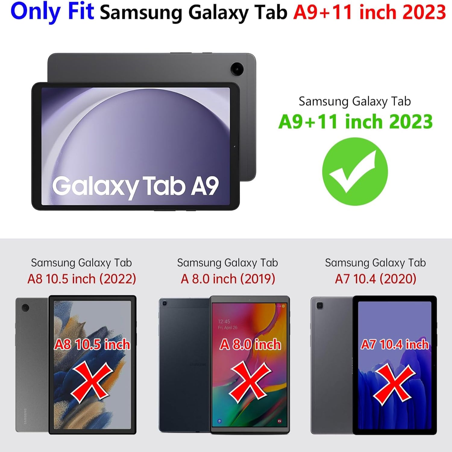 Samsung Galaxy Tab A9 Plus 11 Inch PU Leather Case-Black