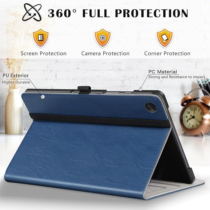 Ztotop Case for Samsung Galaxy Tab A9+ 11 Inch 2023, Premium PU Leather Cover with S Pen Holder, Front Pocket & Multiple Viewing Angles for Galaxy Tab A9 Plus Tablet (SM-X210/X216/X218), Blue