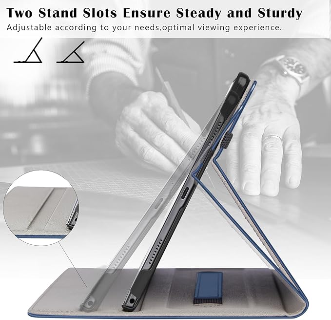 Ztotop Case for Samsung Galaxy Tab A9+ 11 Inch 2023, Premium PU Leather Cover with S Pen Holder, Front Pocket & Multiple Viewing Angles for Galaxy Tab A9 Plus Tablet (SM-X210/X216/X218), Blue