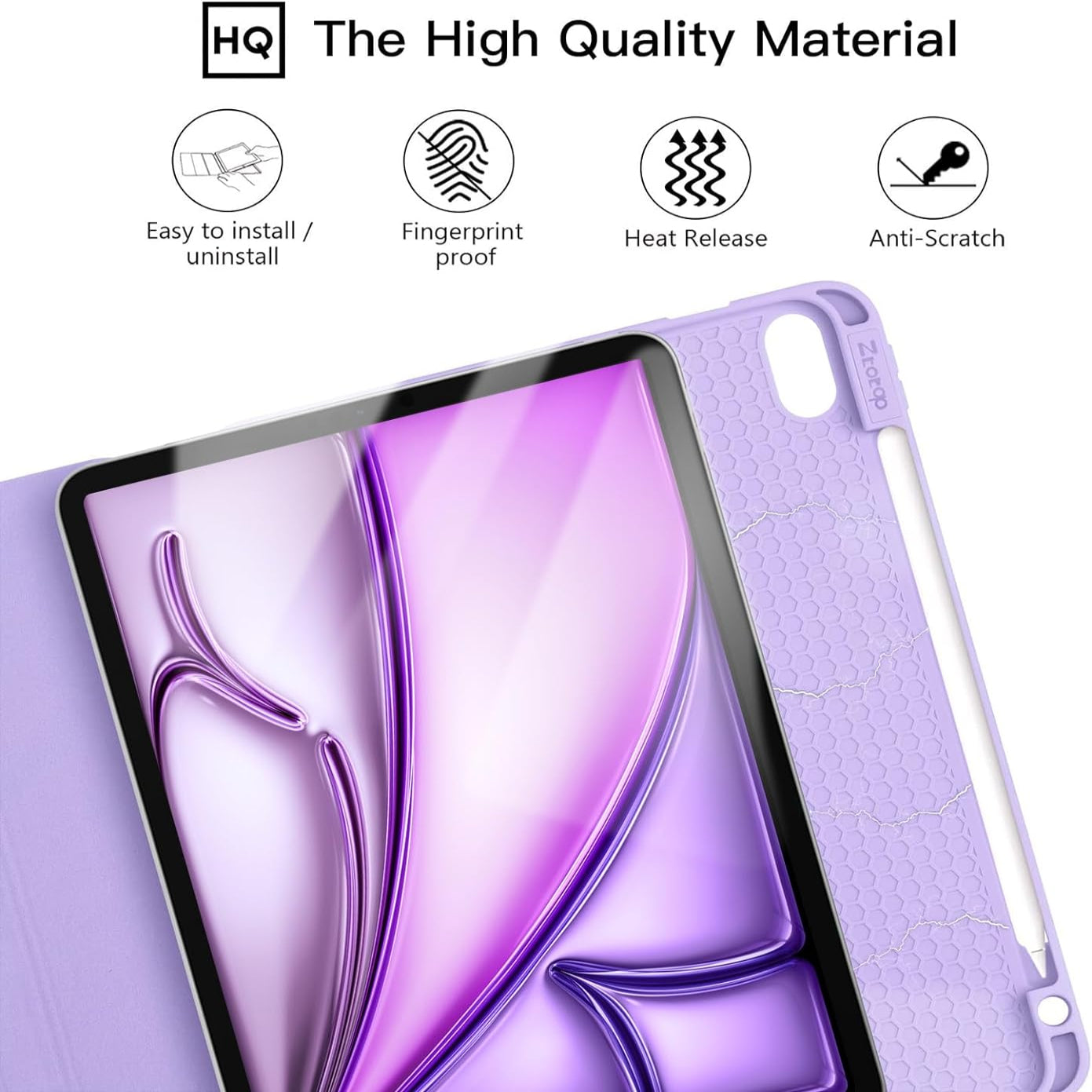 iPad Air 6th Generation 11 Inch M2 2024 & iPad Air 5th/4th Gen 10.9 Inch 2022/2020 & iPad Pro 11" 2018 1st Soft TPU Back Slim Trifold Smart Case-Purple