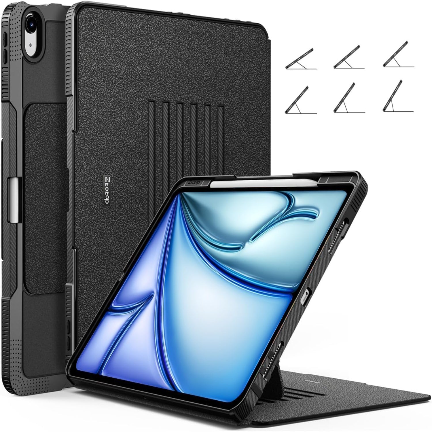 iPad Air 13 Inch 2024 / iPad Pro 12.9 Inch 3rd Generation 2018, Magnetic Stand & Sleep/Wake Full Protective Case-Black,Wine Red
