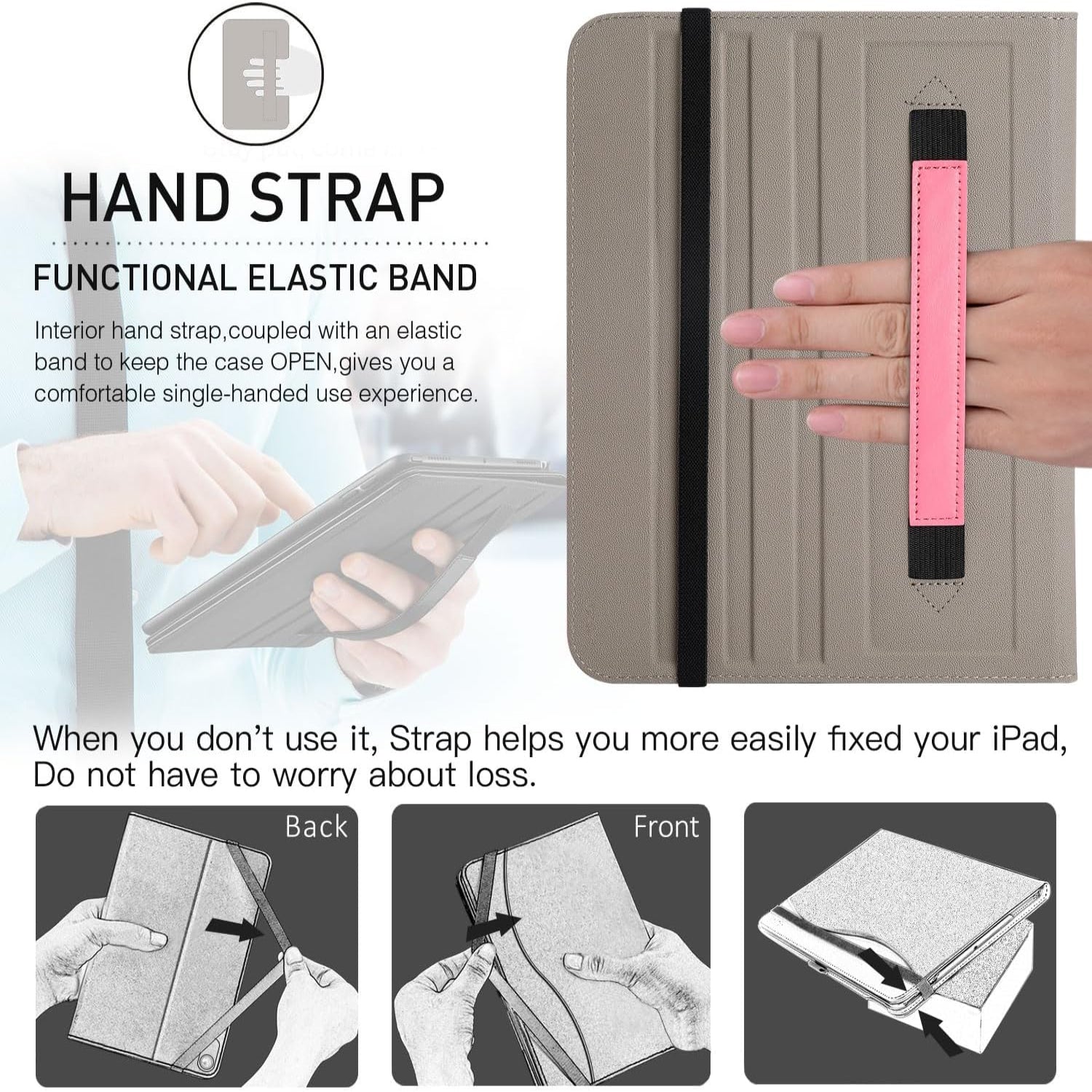 iPad 10th Generation 10.9 Inch 2022 Model Leather Cover Case-pink