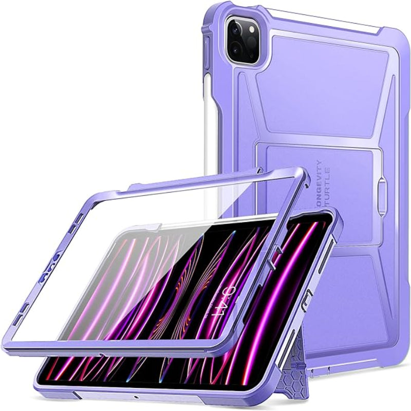 iPad Pro 11 Inch Case 4th/3rd/2nd Generation 2022/2021/2020 Dual Layer Shockproof Full Body Protective Case-Black,Purple