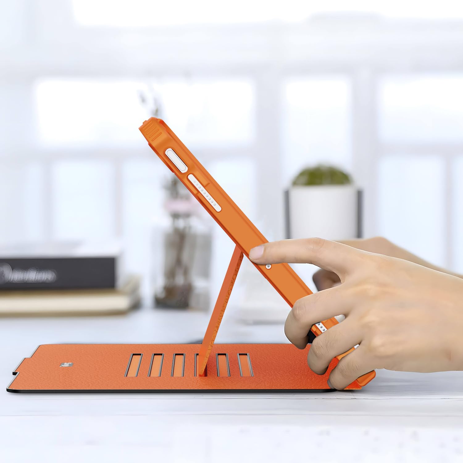 iPad Air 13 Inch 2024 / iPad Pro 12.9 Inch 3rd Generation 2018 Magnetic Stand Full Protective Case-Orange