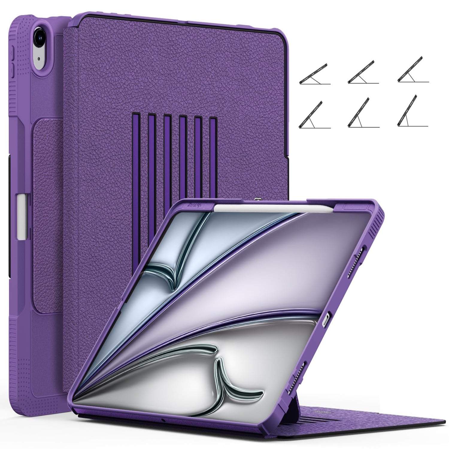 iPad Air 13 Inch 2024 / iPad Pro 12.9 Inch 3rd Generation 2018, Magnetic Stand & Sleep/Wake Full Protective Case-Purple