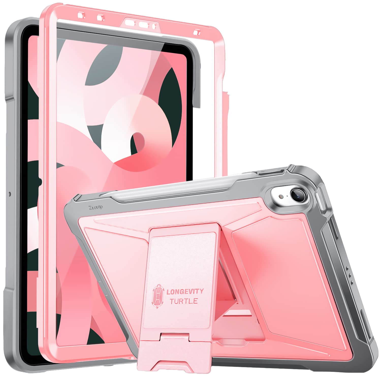 ZtotopCases for New iPad 10.9 Inch 2020/ iPad Air 4th Generation Case, Built-in Screen Protector, Dual Layer Shockproof Full Protective Cover with Pencil Holder, Support Apple Pencil 2 Charging- Pink