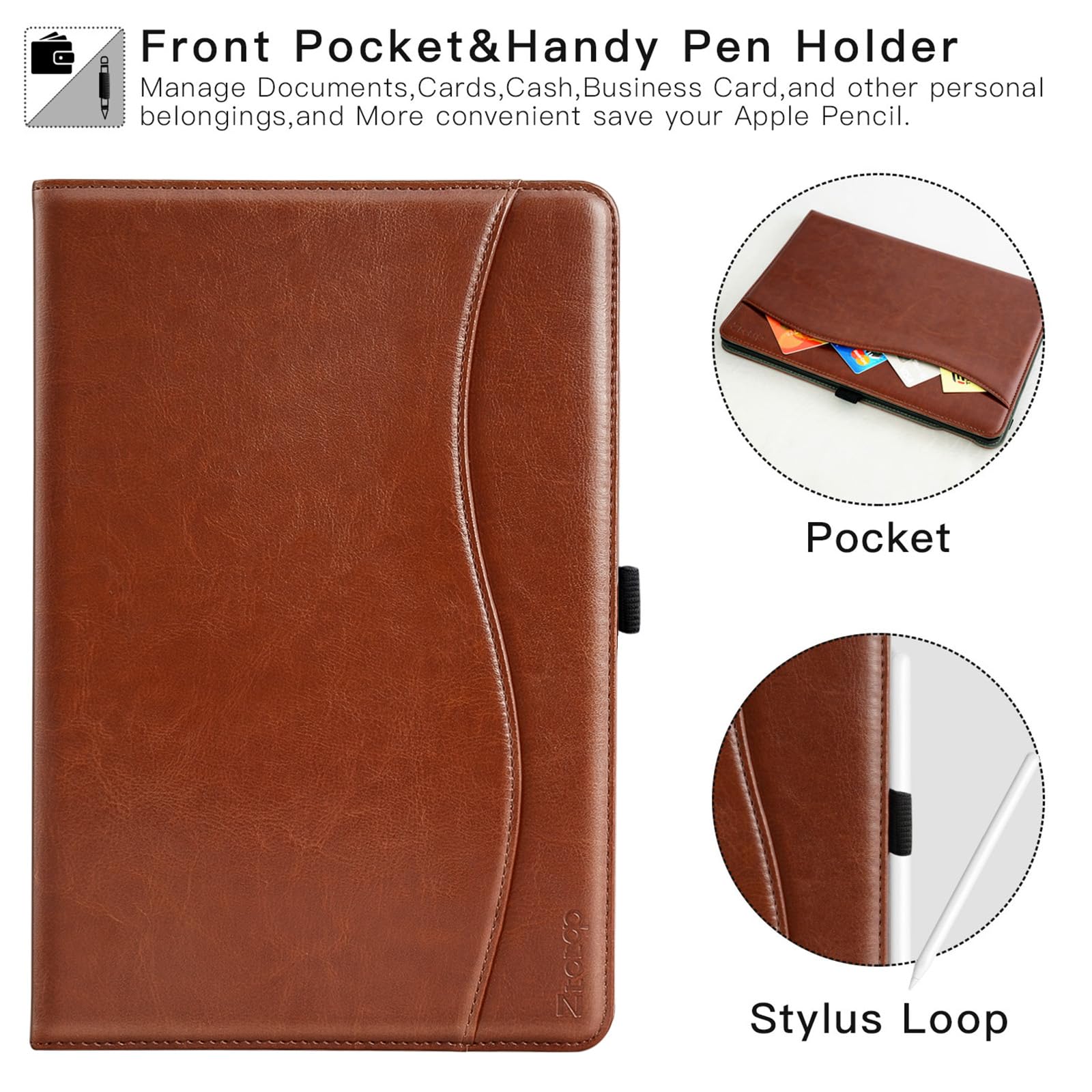 iPad Mini 5 2019/Mini 4th/3rd/2nd/1st Generation 7.9 Inch PU Leather Folio Stand Cover Case-Black,Blue,Brown