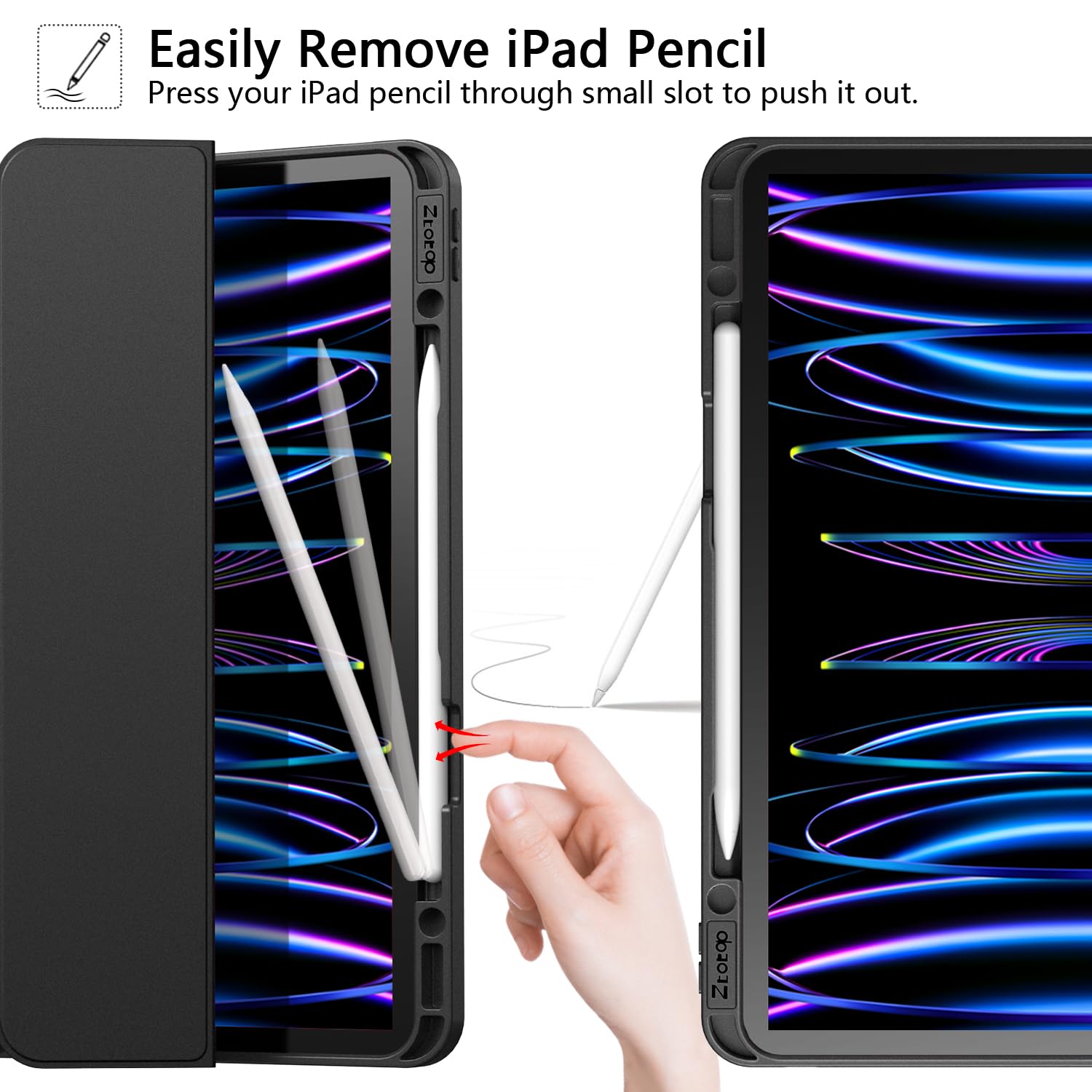 iPad Pro 12.9 Inch 6th/5th/4th/3rd Generation Slim Soft TPU Case-Black,Green,Blue