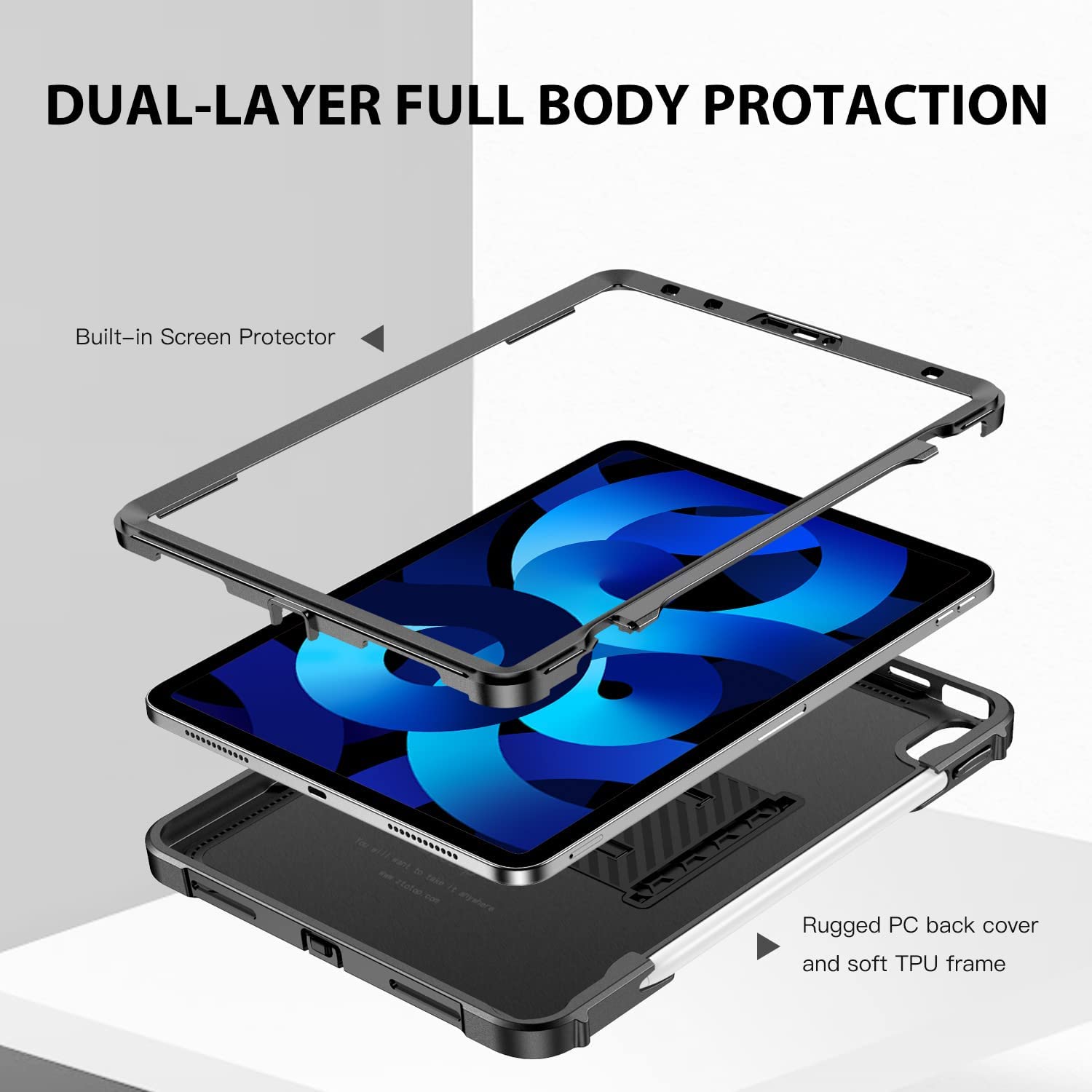 iPad Air 5/4 and iPad Pro 11 2018 Dual-Layer Shockproof Case