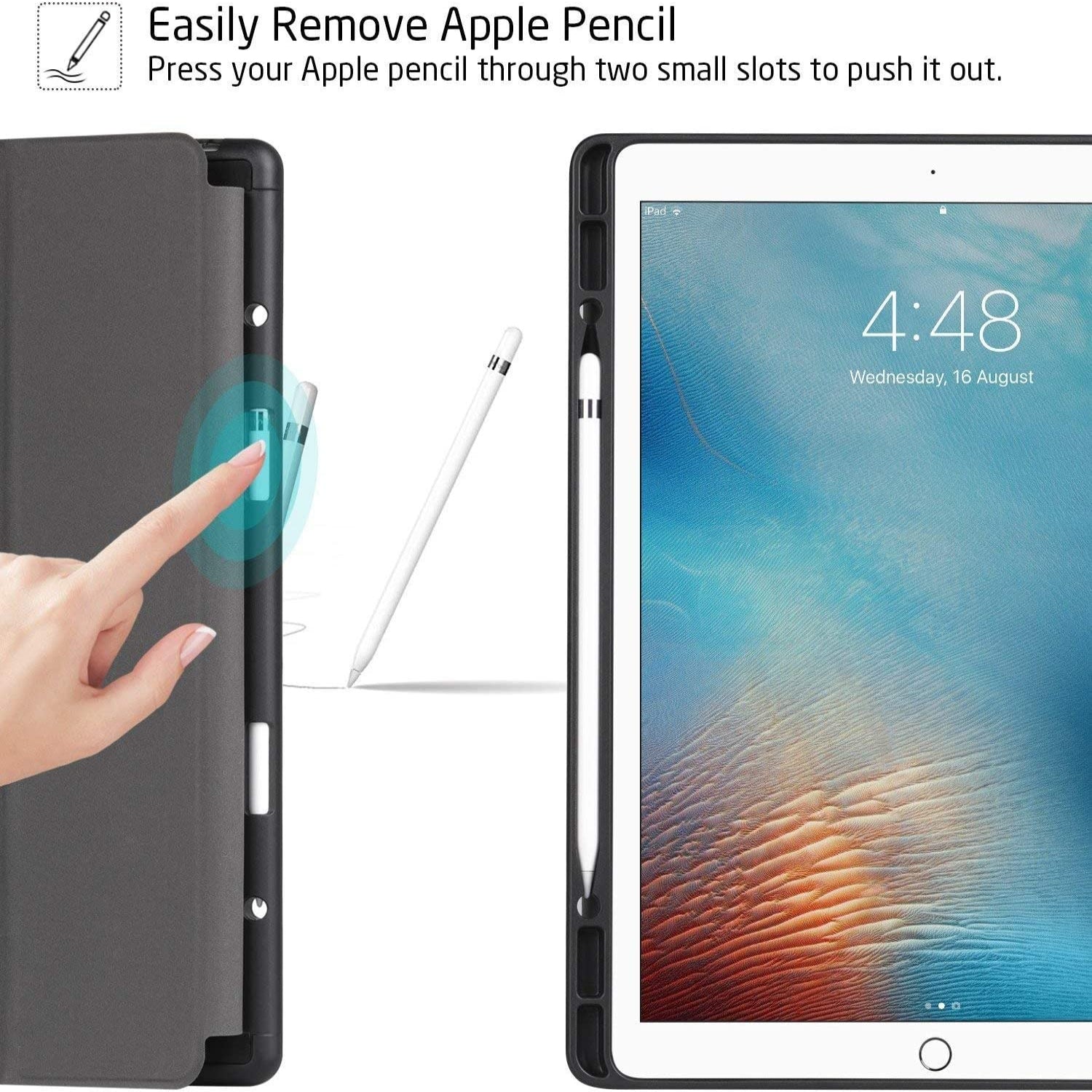 iPad Pro 12.9 Inch 2017/2015 (1st & 2nd Generation) TPU Back Cover Case-Black,Rose Gold