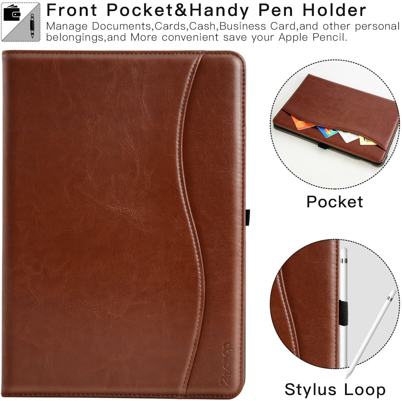 iPad Pro 12.9 2017/2015 Premium Leather Folio Case