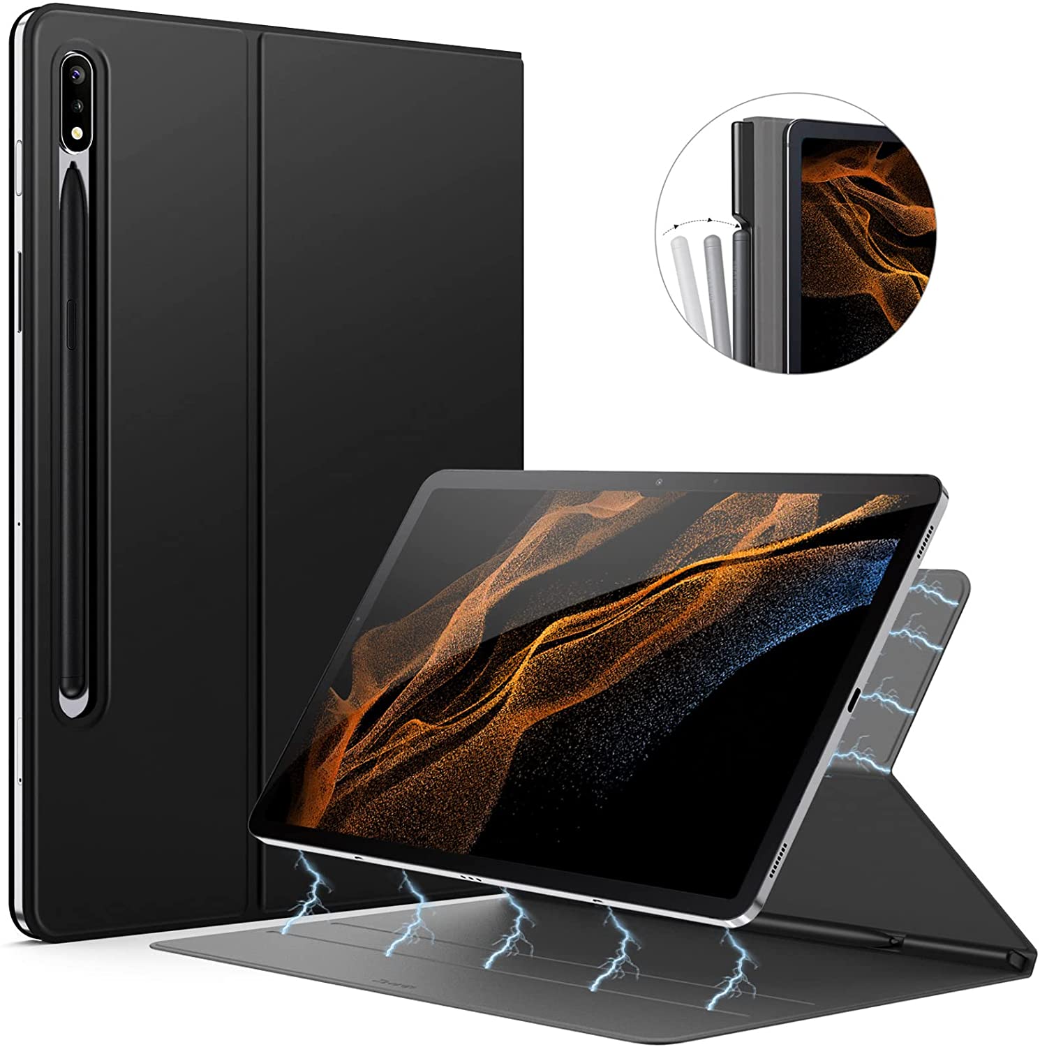 Galaxy Tab S8 Ultra Case with Strong Magnetic Back
