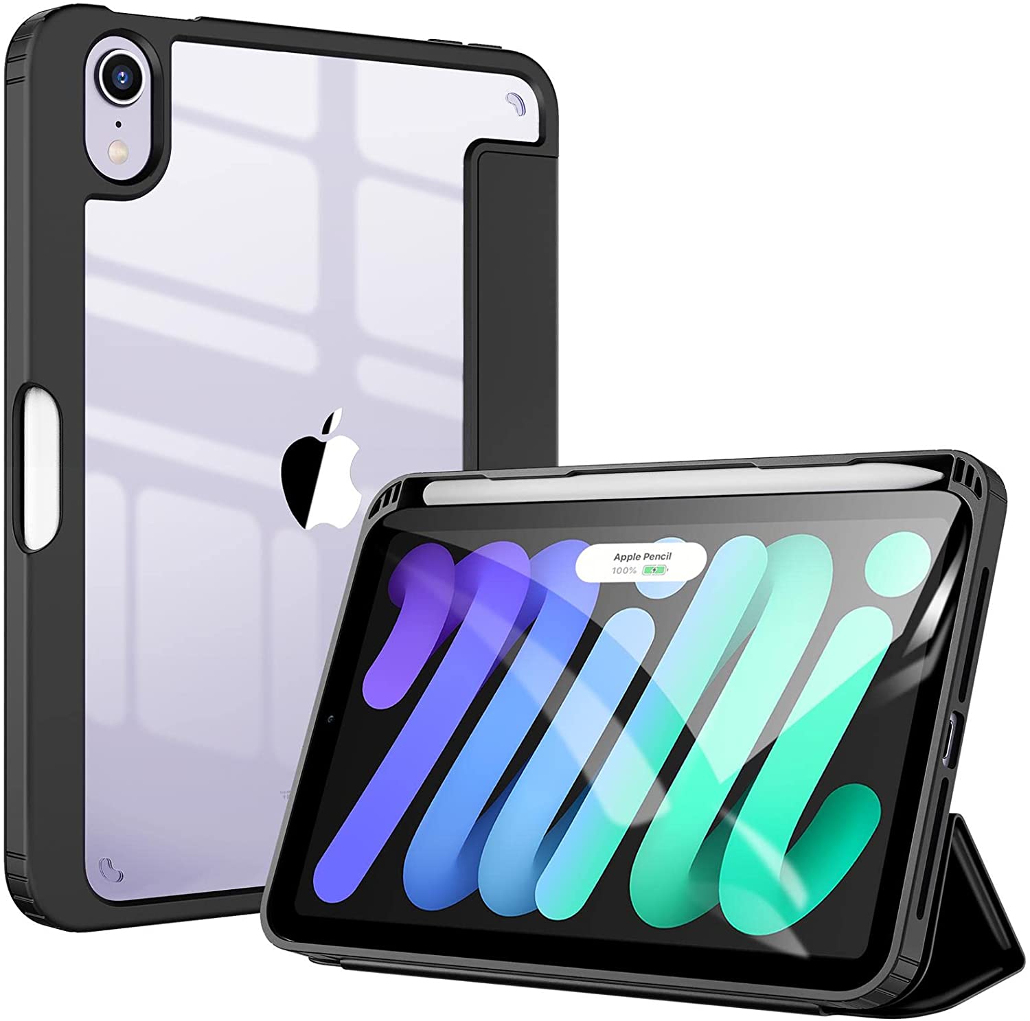 iPad Mini 6 Slim Trifold Case with Transparent Back