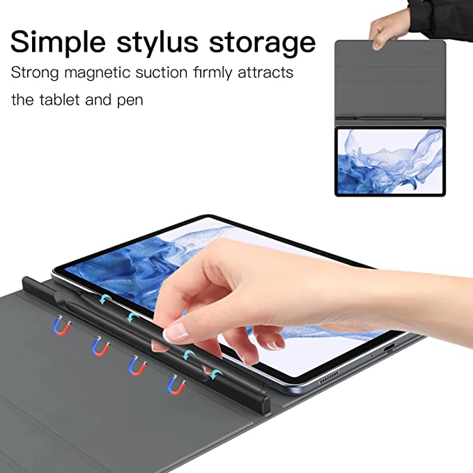 Galaxy Tab S8 PLUS/S7 FE/S7 Plus Case with Strong Magnetic Back