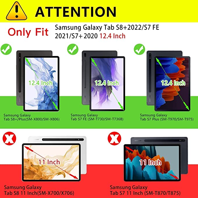 Galaxy Tab S8 PLUS/S7 FE/S7 Plus Premium Leather Folio Case