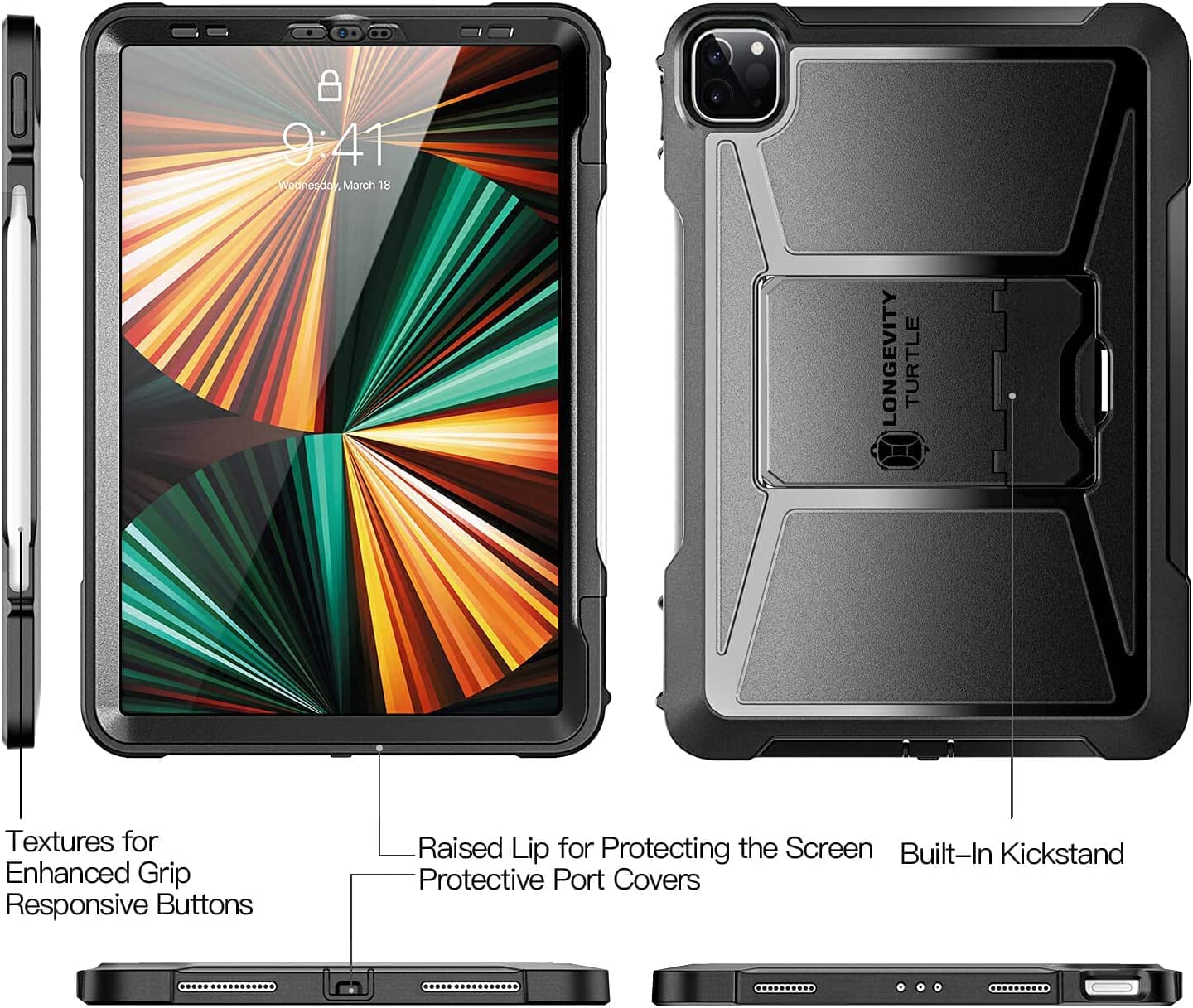 iPad Pro 12.9 2022/2021 Dual-Layer Shockproof Case