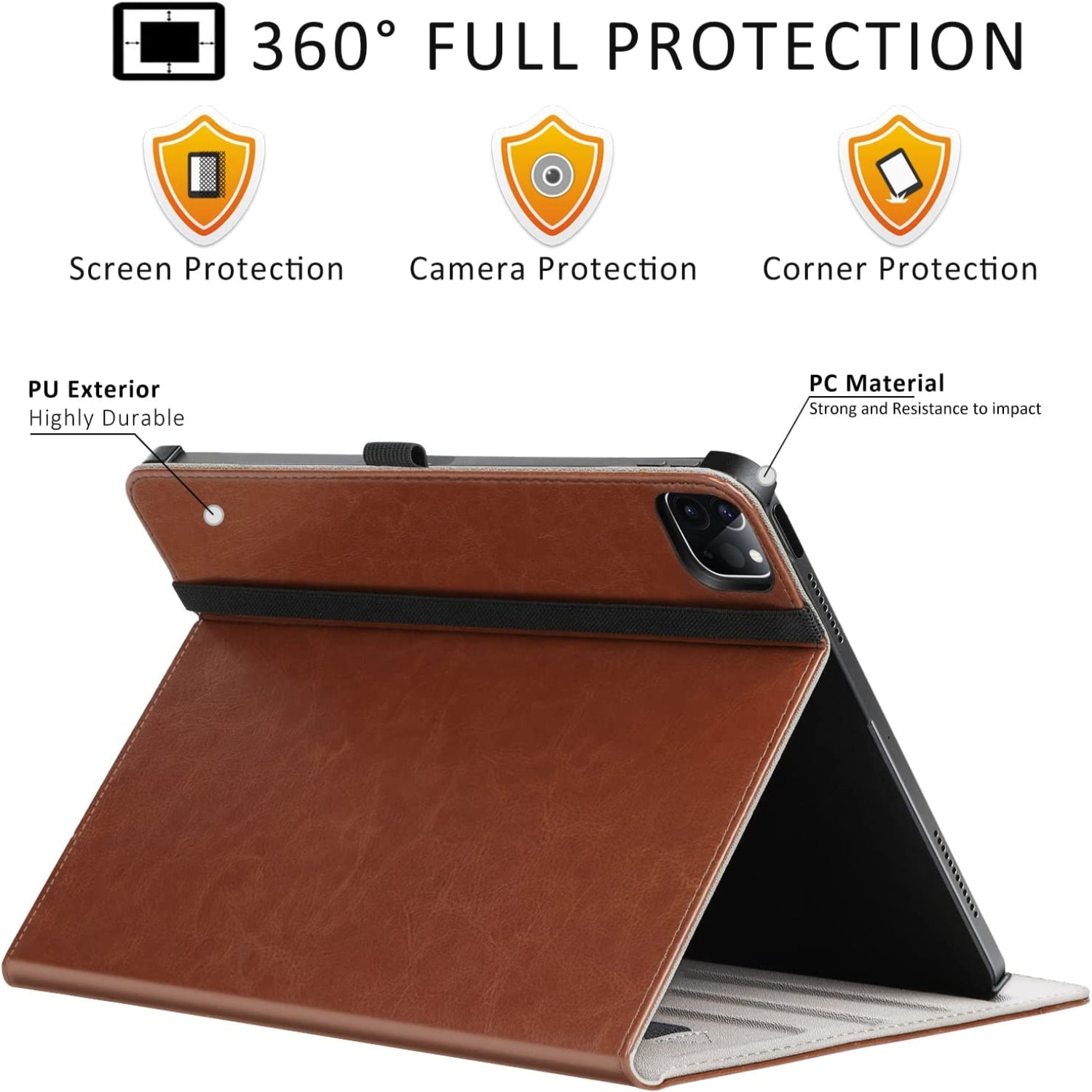 iPad Pro 12.9 Case 6th/5th/4th Generation 2022/2021/2020 Premium PU Leather Folio Case