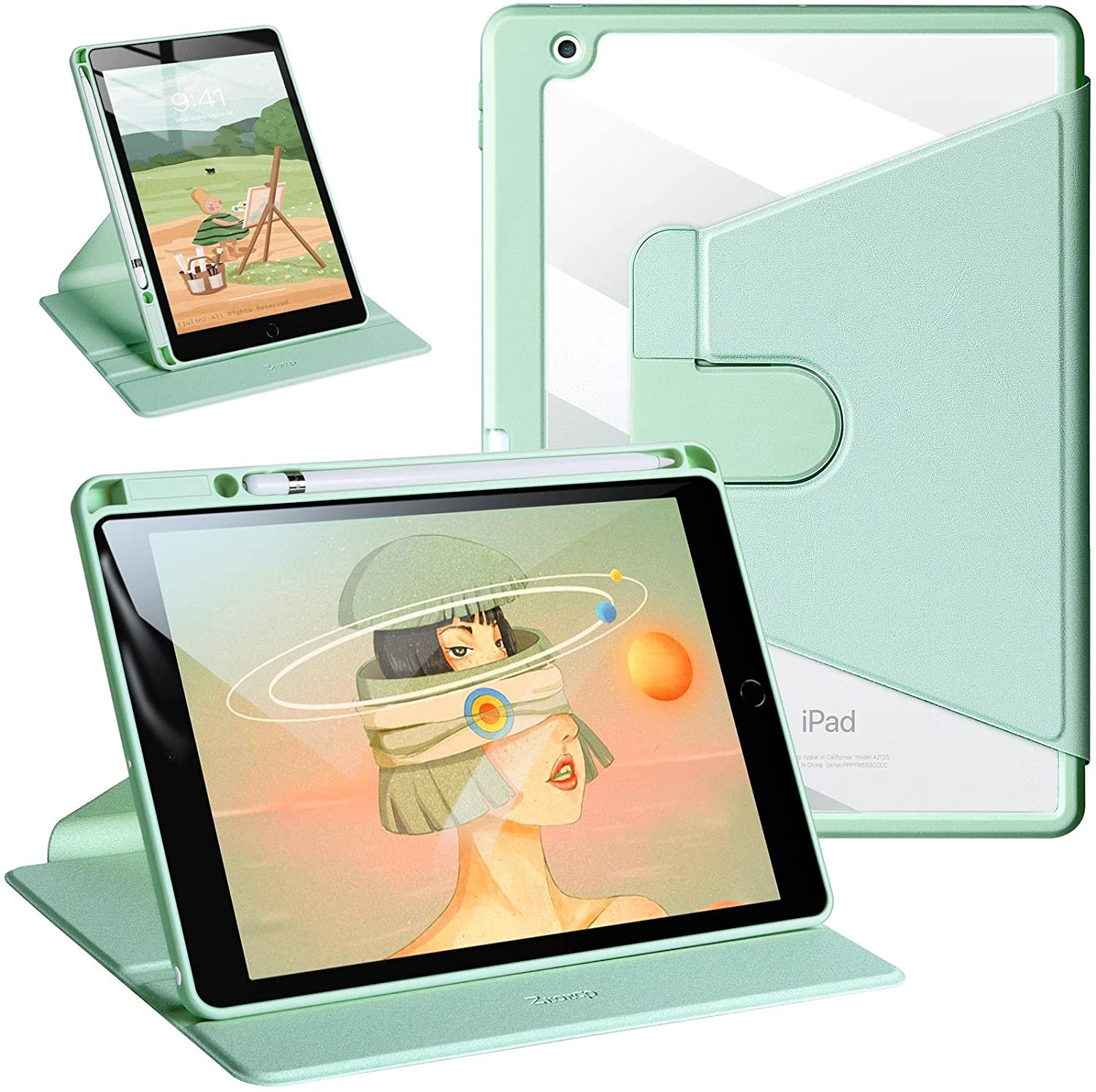 iPad 10.2-Inch Rotating Translucent Case