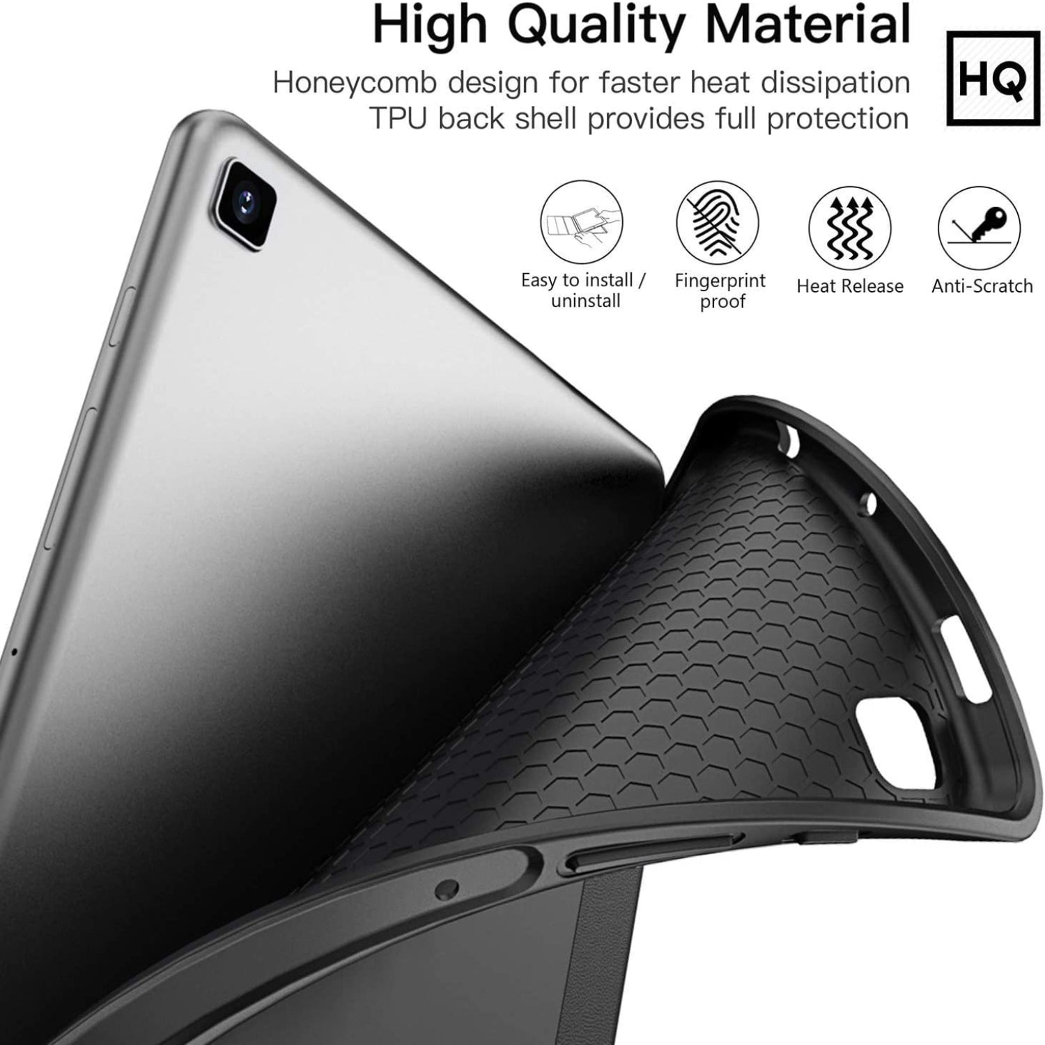 Samsung Galaxy Tab S6 Lite 10.4 inch Trifold Stand Folio Case-Black,Navy Blue,Rose Gold