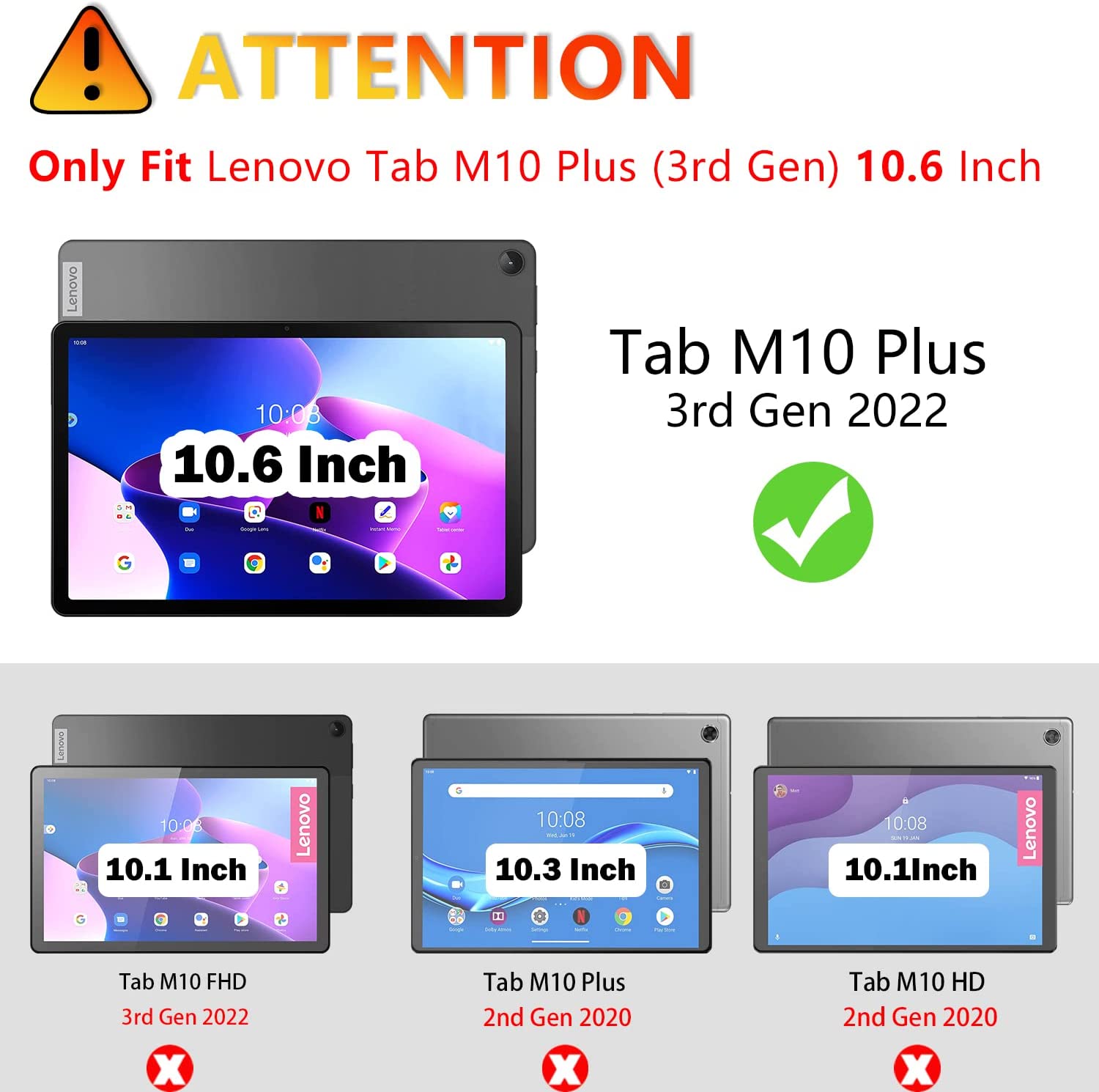 Lenovo Tab M10 Plus(3rd Gen) 10.6 Inch 2022 Screen Protector [2 Pack]