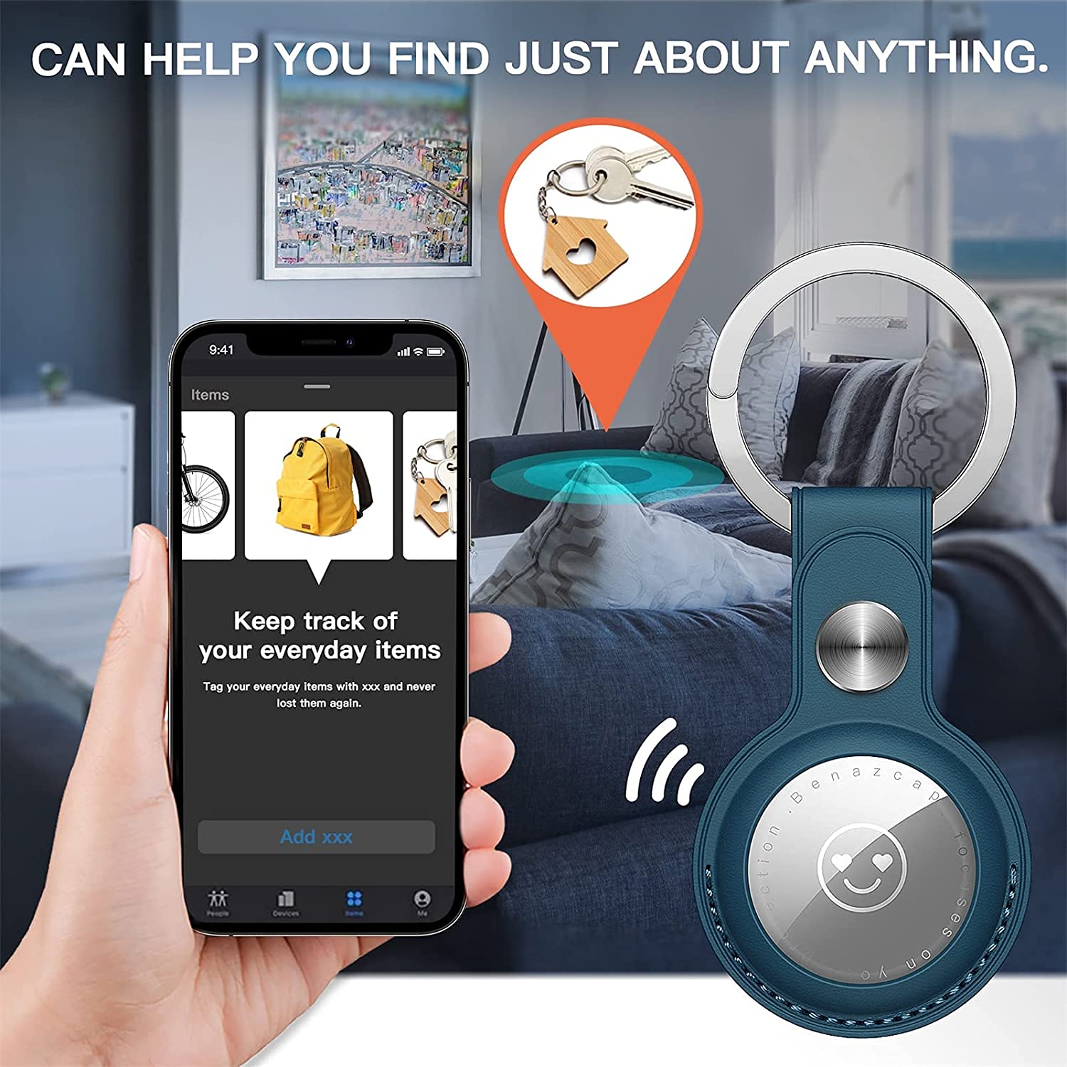 4 Pack PU Leather Case for Mini AirTags Key Finder (Locator Tracker)