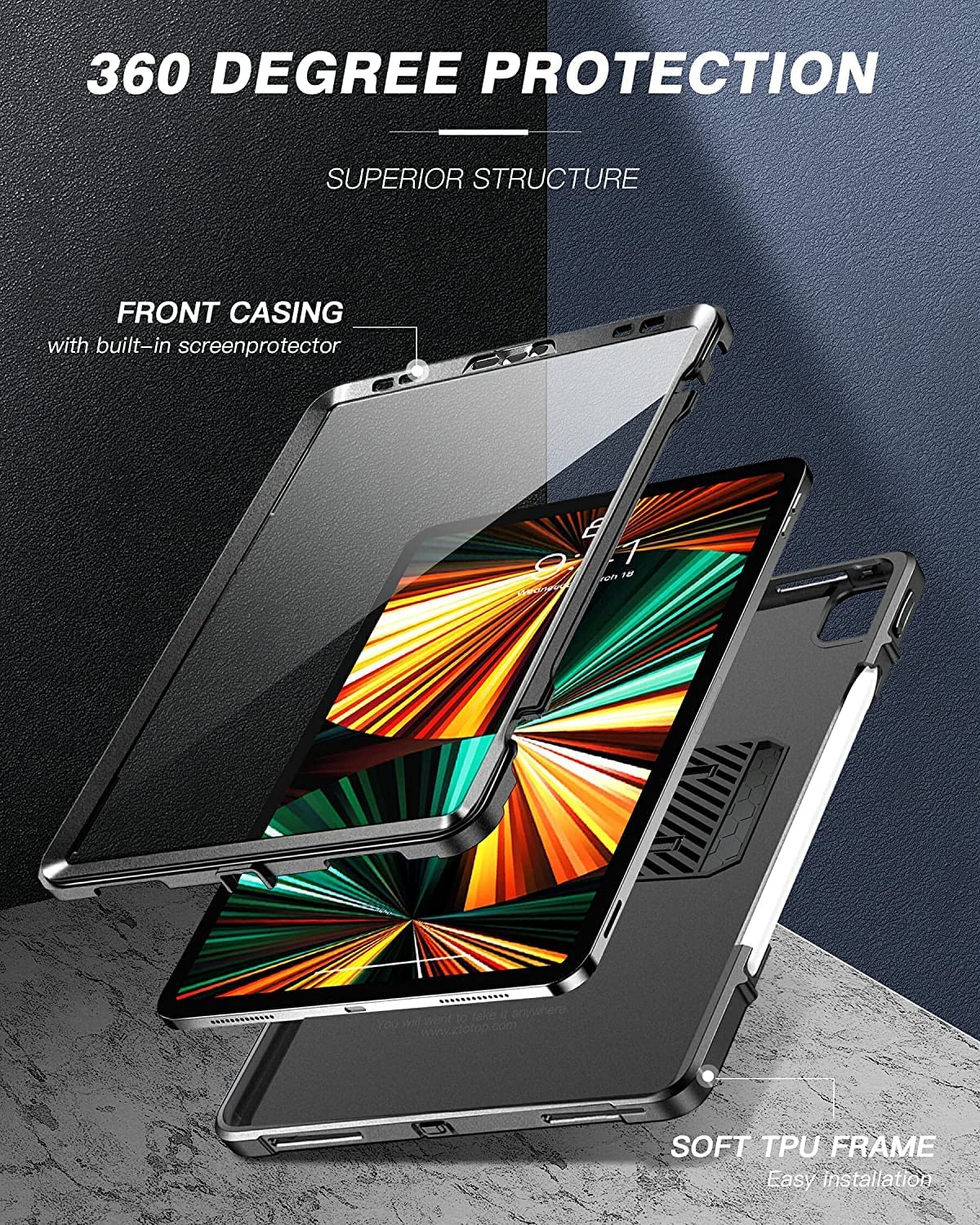 iPad Pro 12.9 2022/2021 Dual-Layer Shockproof Case