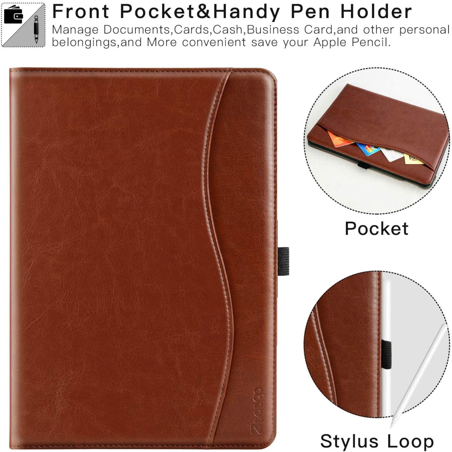 iPad Pro 12.9 Case 6th/5th/4th Generation 2022/2021/2020 Premium PU Leather Folio Case