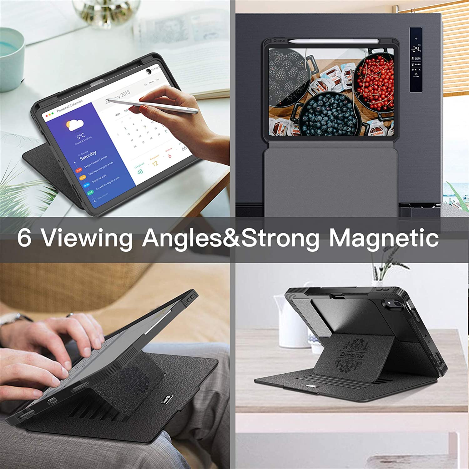 iPad Air 5/4 [6 Viewing Angles] Strong Magnetic Case