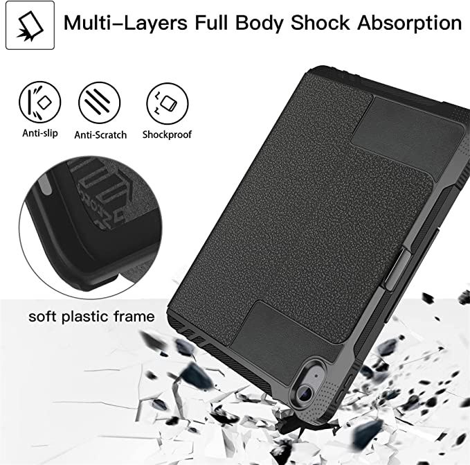iPad 10th Generation 10.9 Inch 2022 Full Body Protective Cover Case-Black