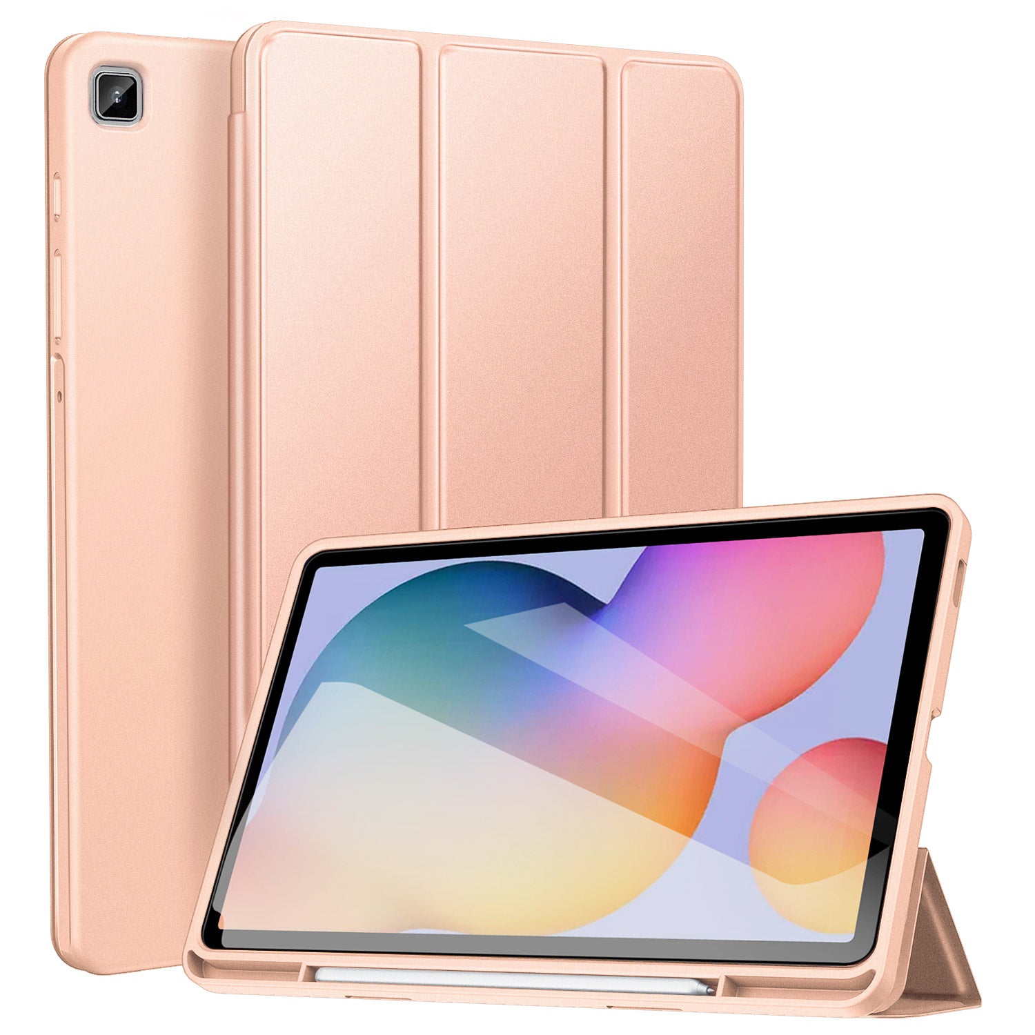 Samsung Galaxy Tab S6 Lite 10.4 inch Trifold Stand Folio Case-Black,Navy Blue,Rose Gold
