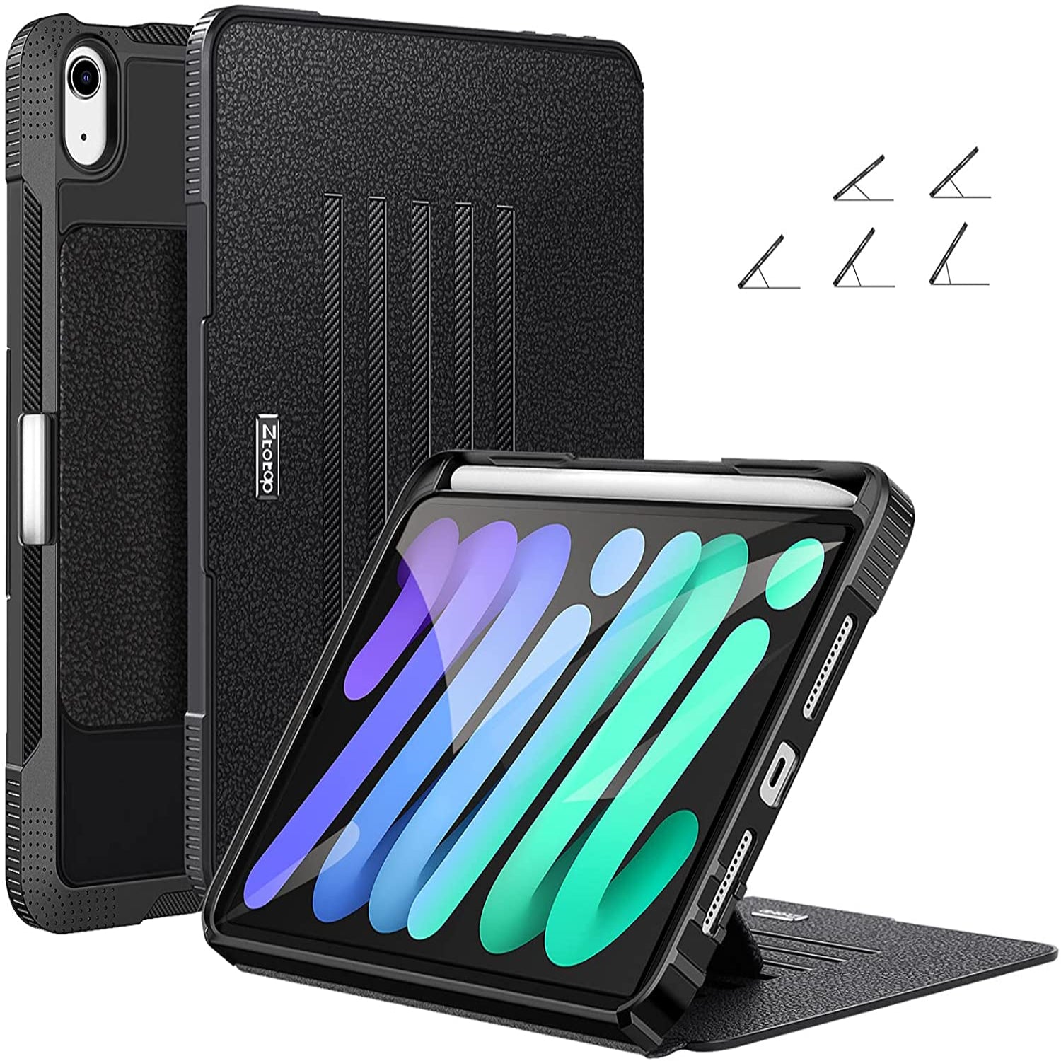 iPad Mini 6 8.3 Inch, Full Body Protective Cover Case-Black